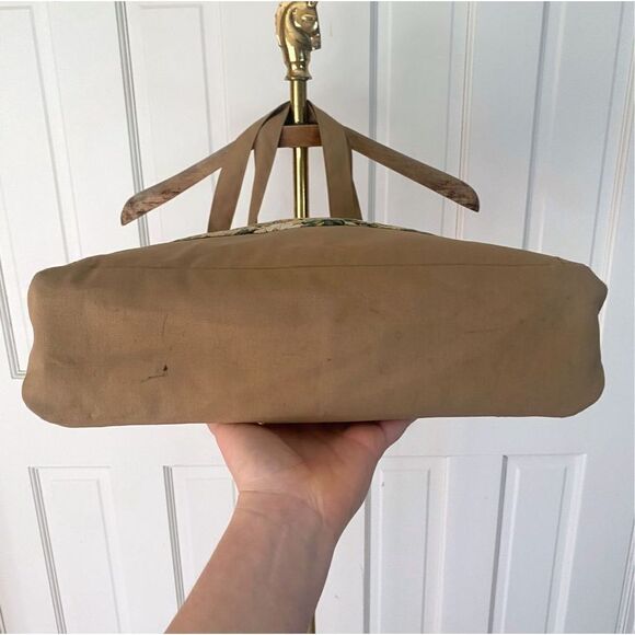 Vintage 00s Rachel Lapp Lancaster Tan Quilt Tote Bag - Picture 5 of 8